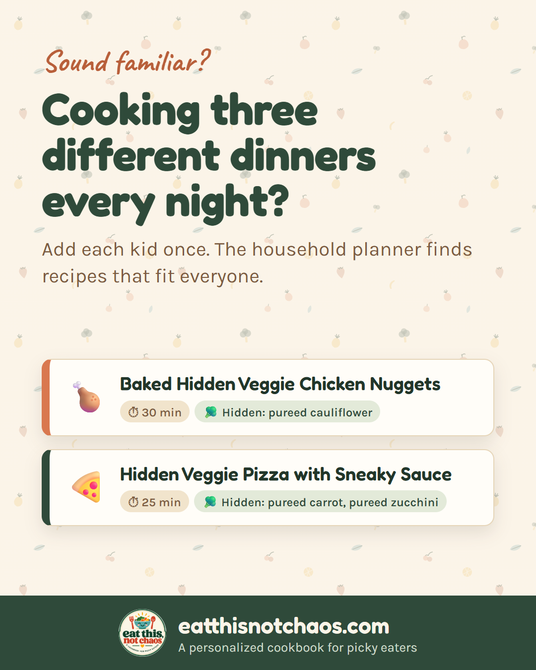 Eat This, Not Chaos Facebook ad: Eat This, Not Chaos | Personalized Recipes & Meal Plans…