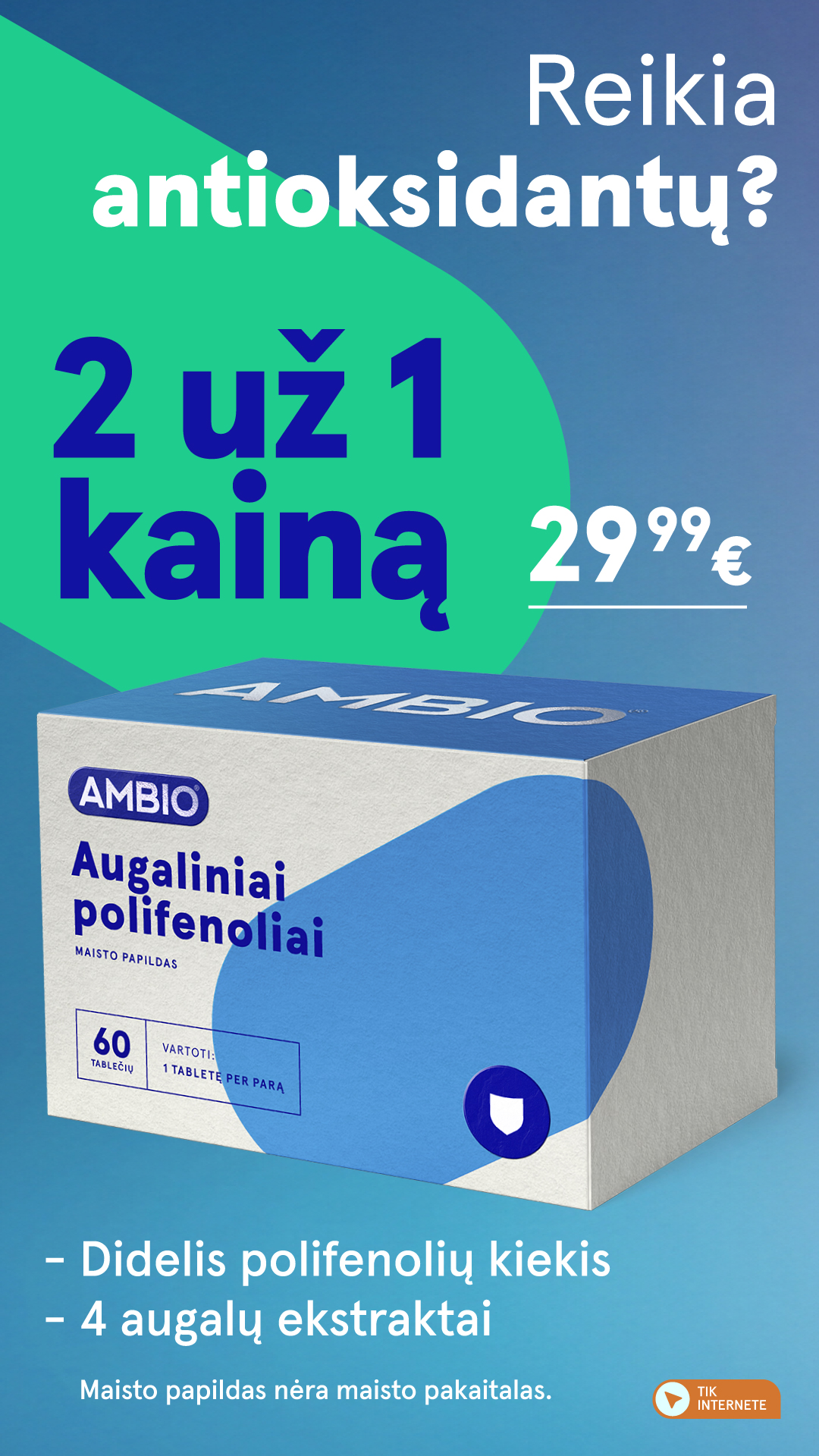 Gintarinė Vaistinė Facebook ad: 4 augalų ekstraktų derinys