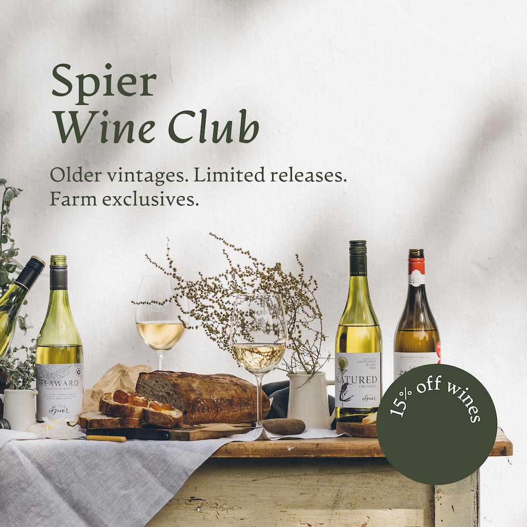 Spier Wine Farm Facebook ad: Our Wine Club takes special care of cellar…