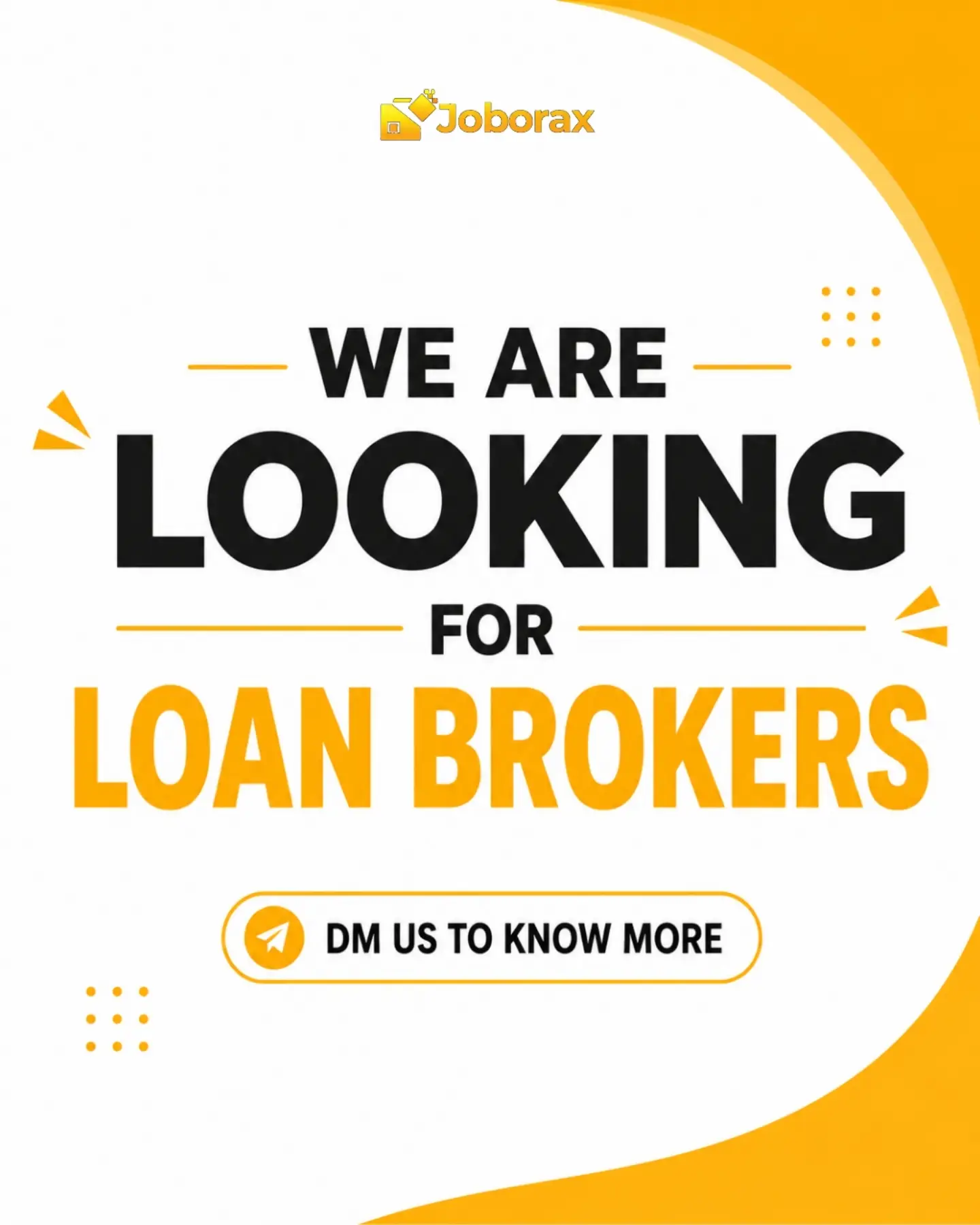 Joborax Facebook ad: We’re Looking for Loan Brokers!