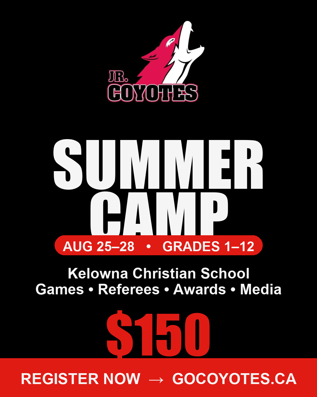 Junior Coyotes Basketball Facebook ad: Kelowna Summer Basketball Camp