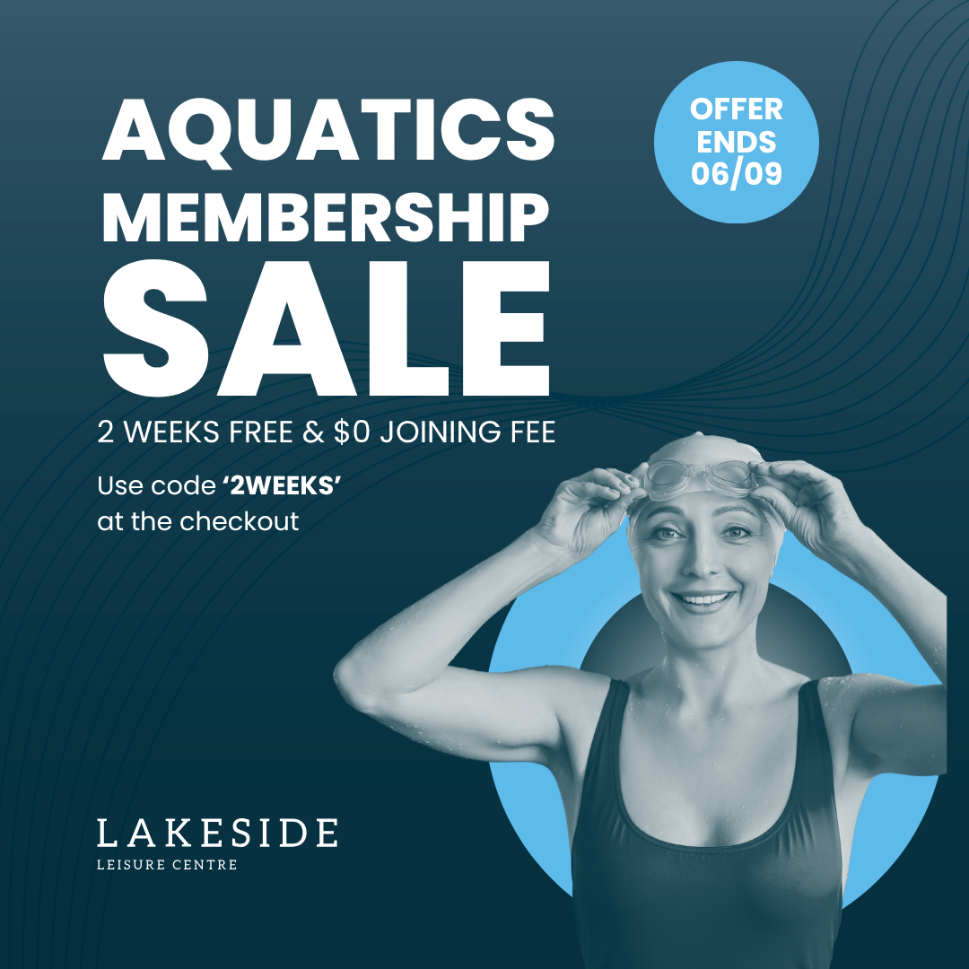 Lakeside Leisure Centre Facebook ad: 2 Weeks FREE and $0 Joining Fee.