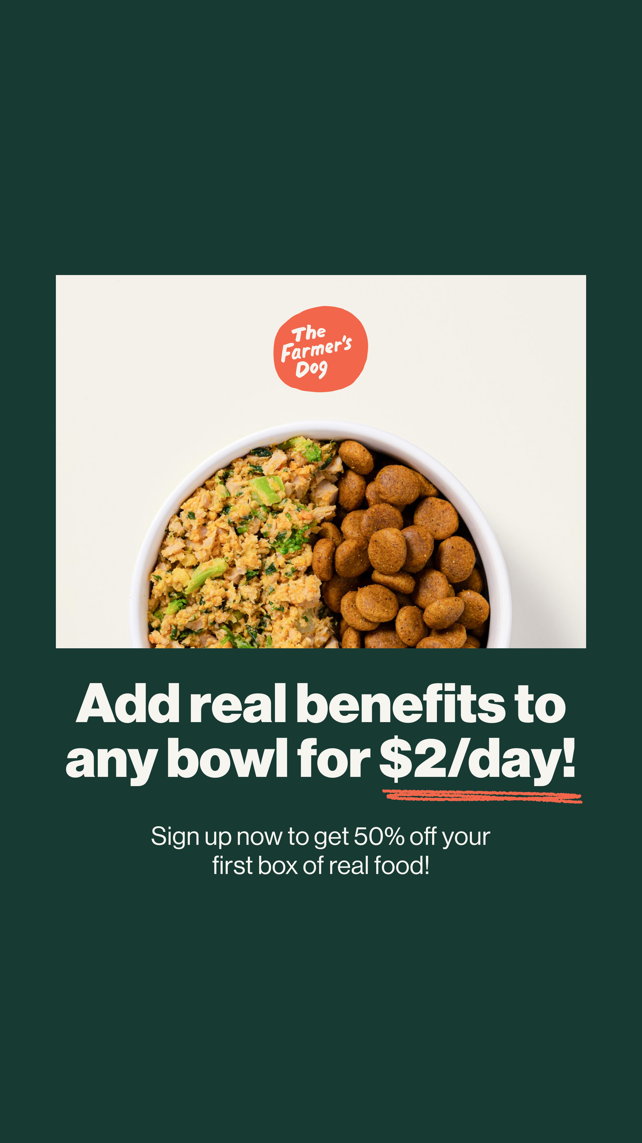 The Farmer's Dog Facebook ad