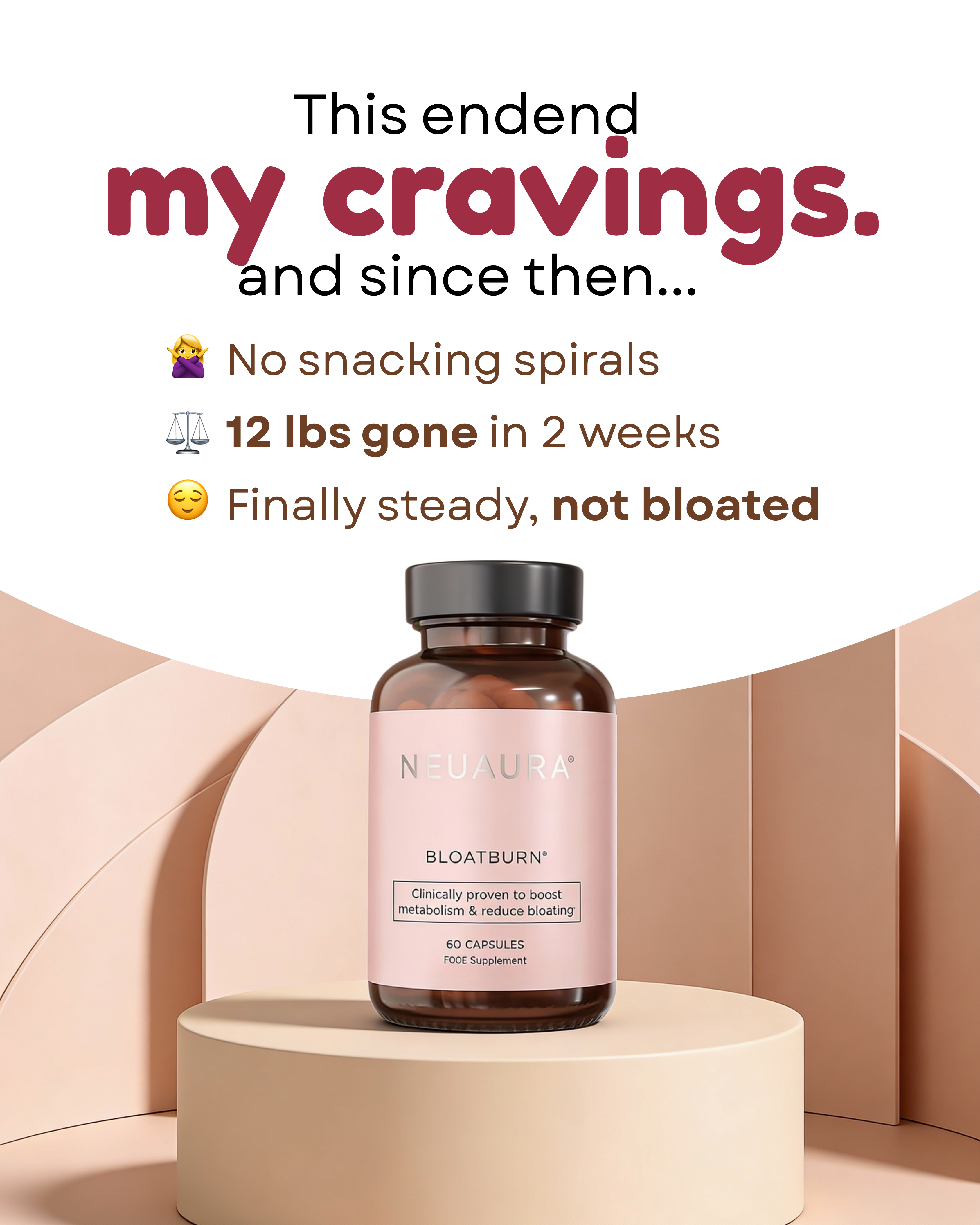 Neuaura Facebook ad: Beat Bloat in 60 Minutes