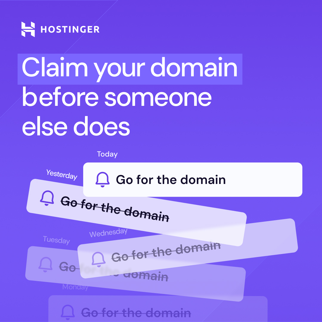 Hostinger Facebook ad: Domains from $0.99