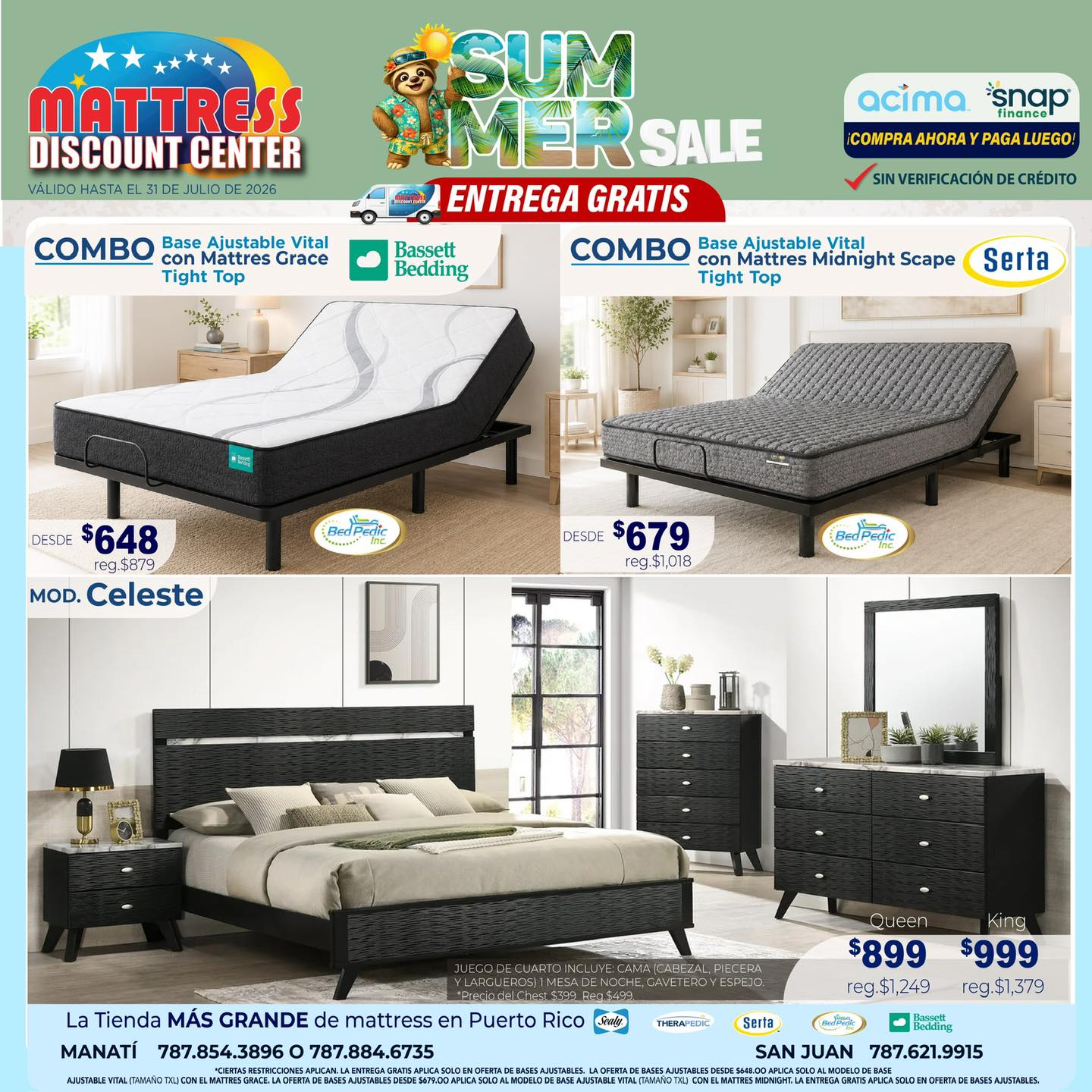 Mattress Discount Center Facebook ad: Super Venta de Verano - Summer Sale