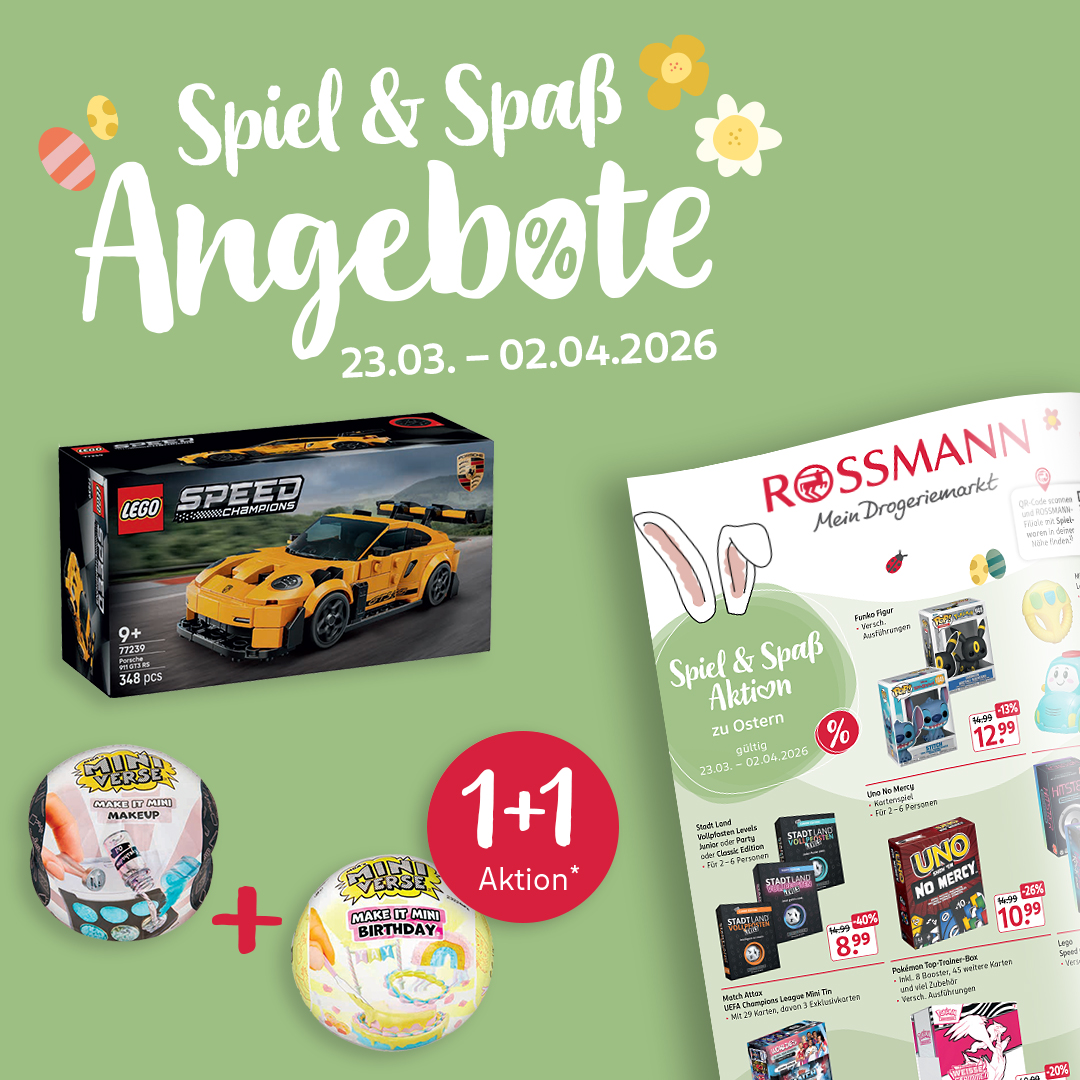 Rossmann Facebook ad: Exklusive Spielwaren-Angebote bei ROSSMANN