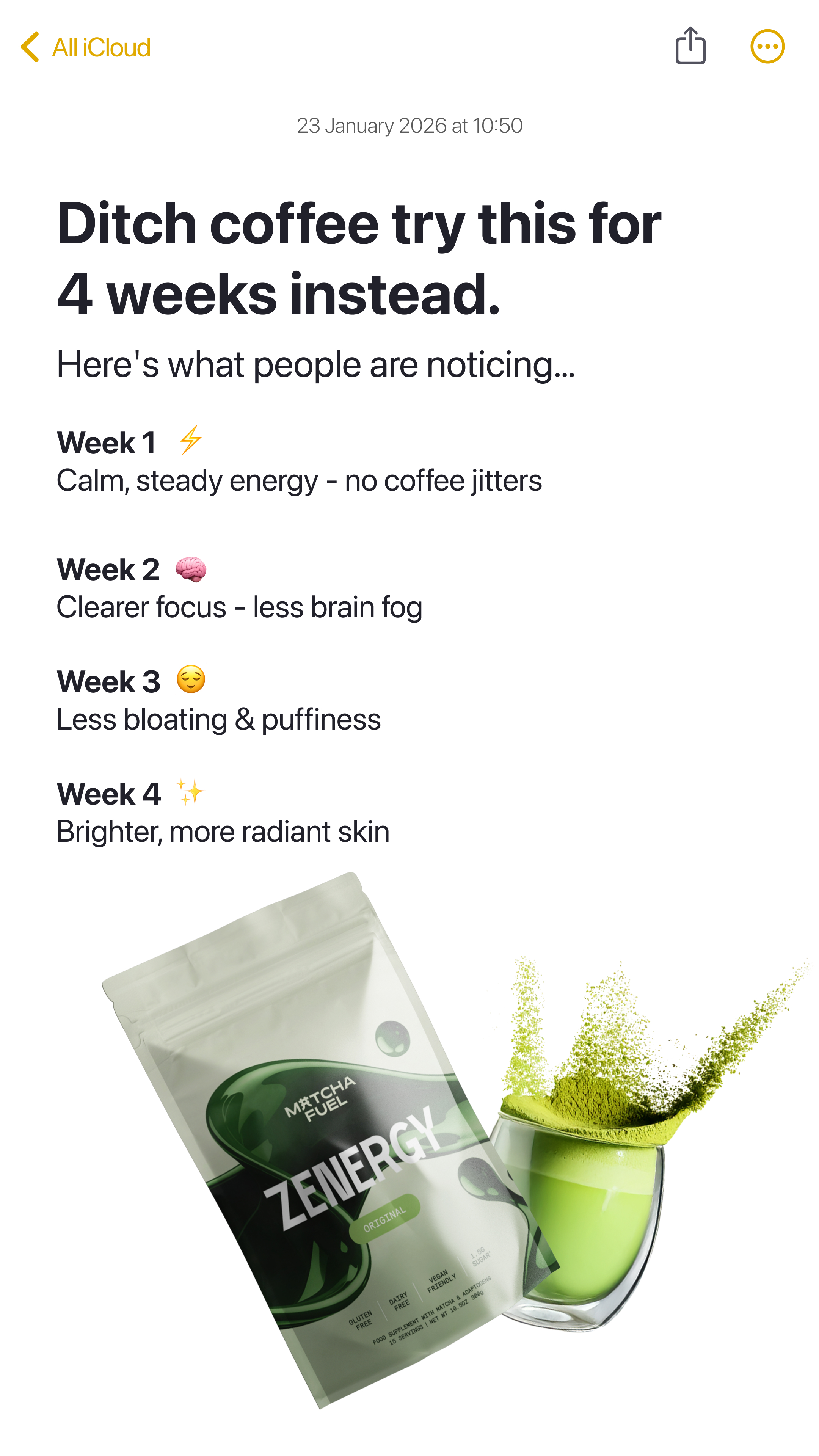 Matcha Fuel Facebook ad