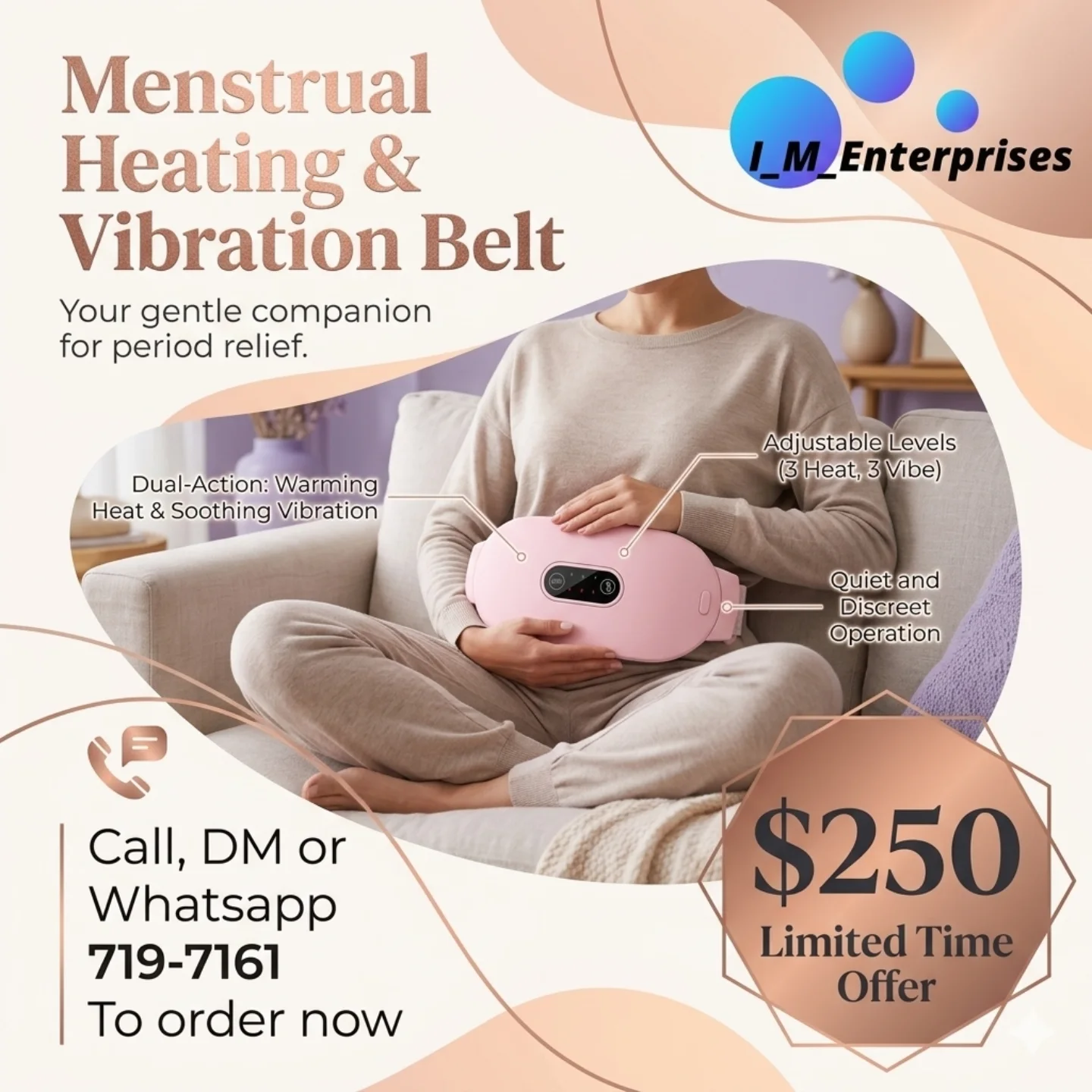 IM Enterprises Facebook ad: Heating and Vibration Pad