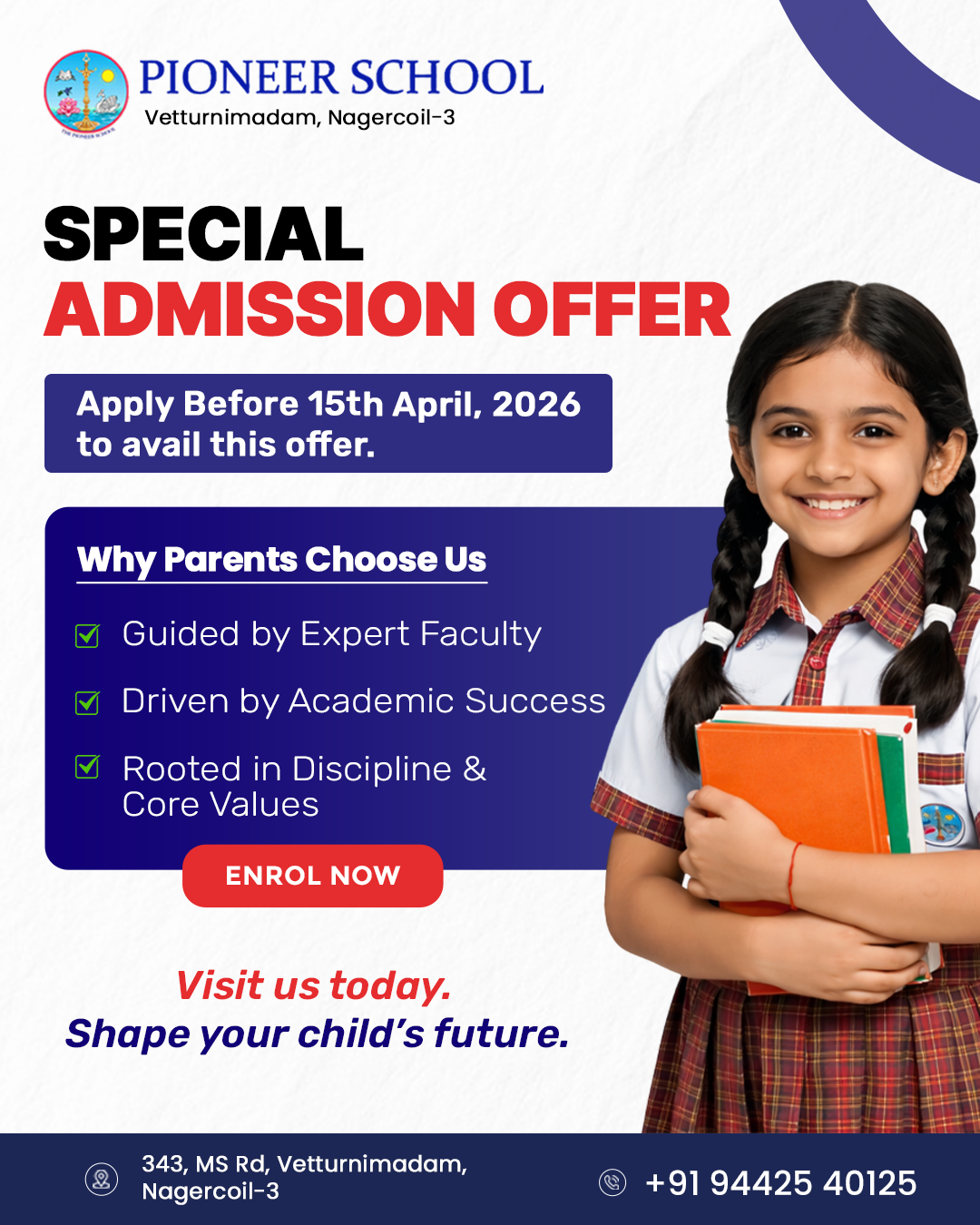 Pioneer School Facebook ad: Chat with us