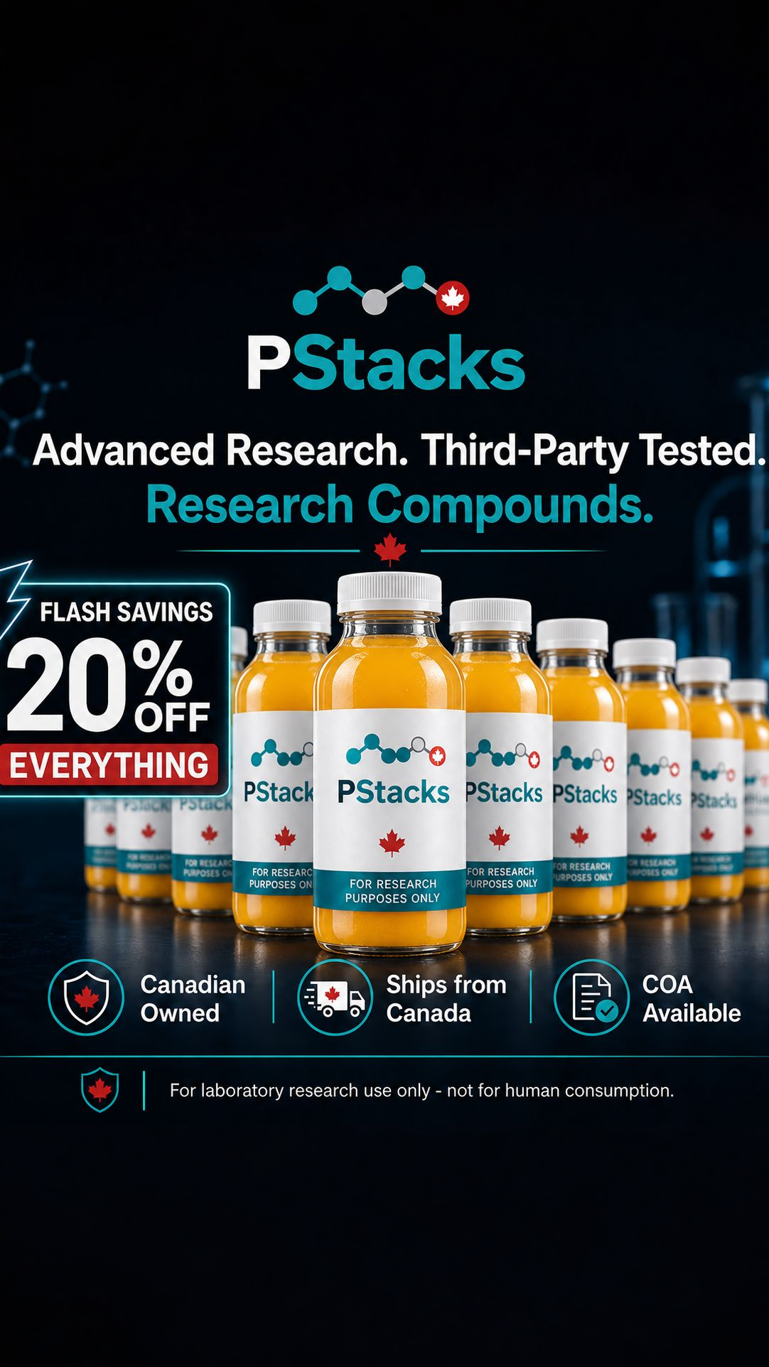 Tech Adventures Facebook ad: Flash Sale! 20% Off Verified Research Compounds!