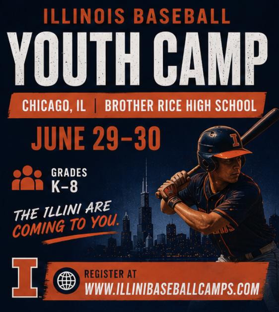 Illini Baseball Camps Facebook ad: University of Illinois Baseball is coming to Chicago!