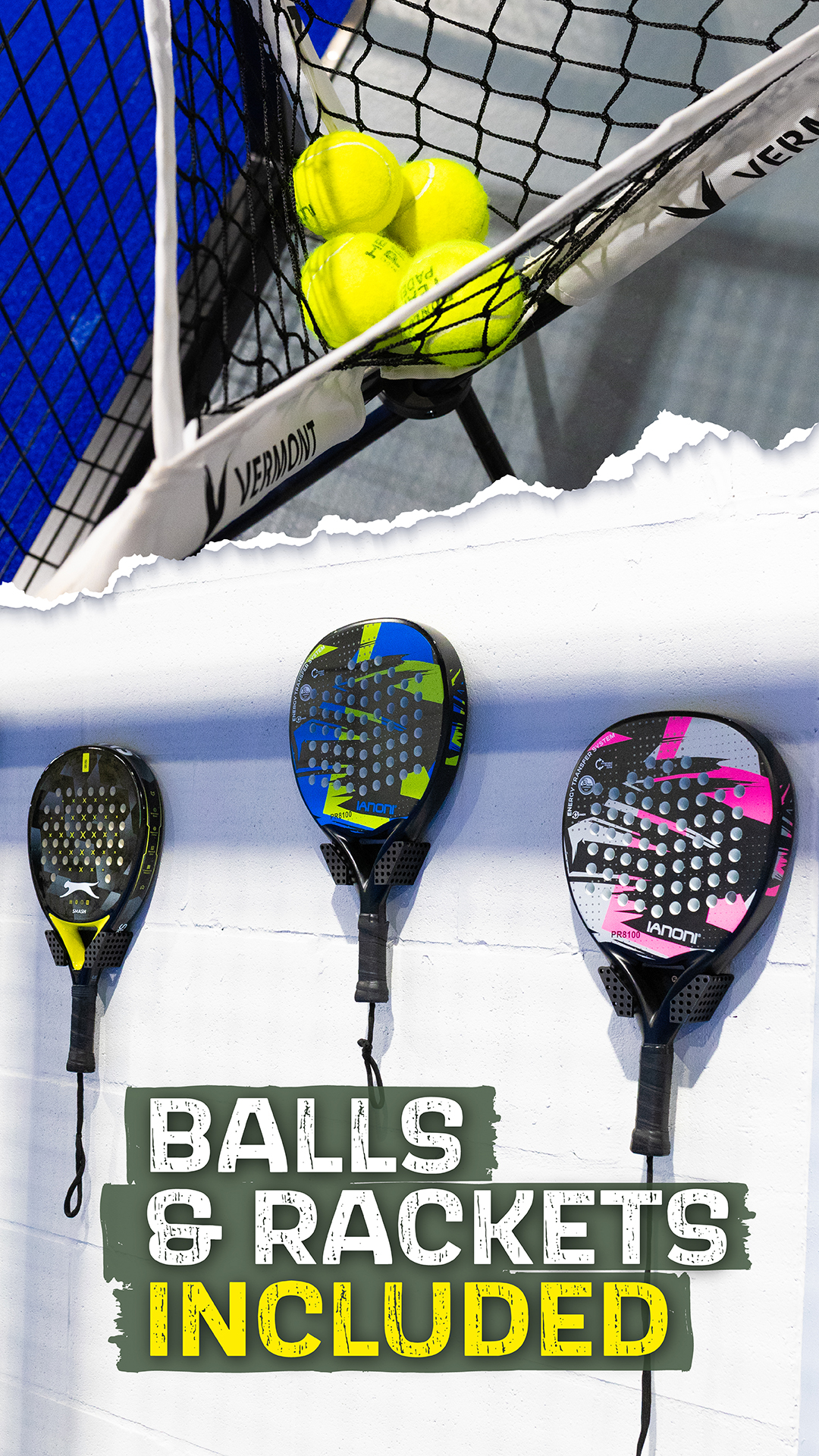 Shelby Farm Padel Facebook ad: Rackets & Balls Included