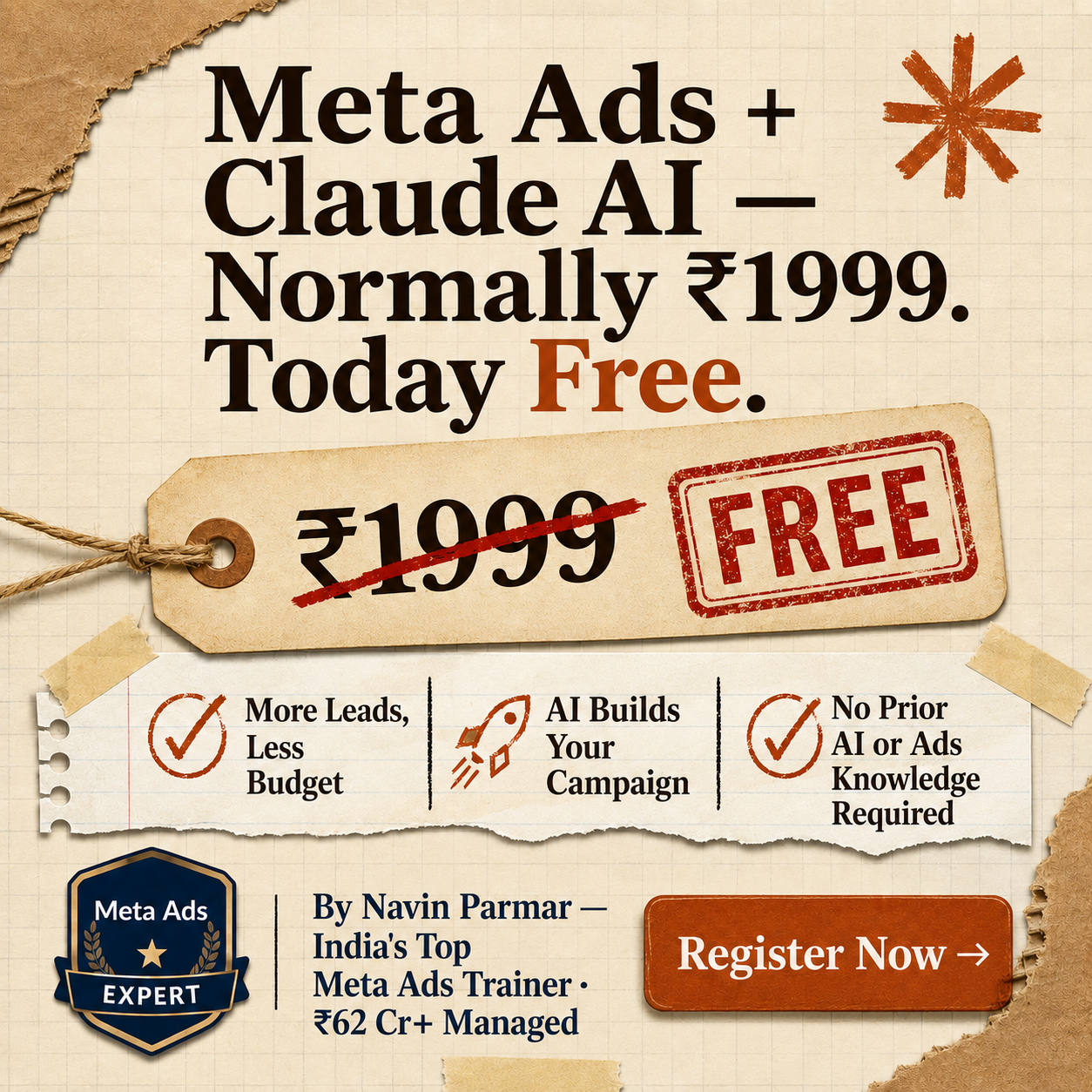 Navin Parmar Facebook ad: Learn Meta Ads + AI Secrets for Profitable Facebook &…