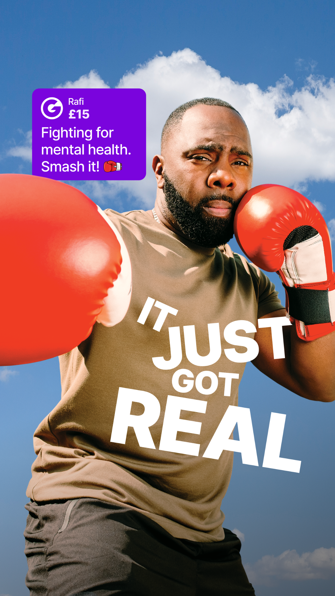 JustGiving Facebook ad