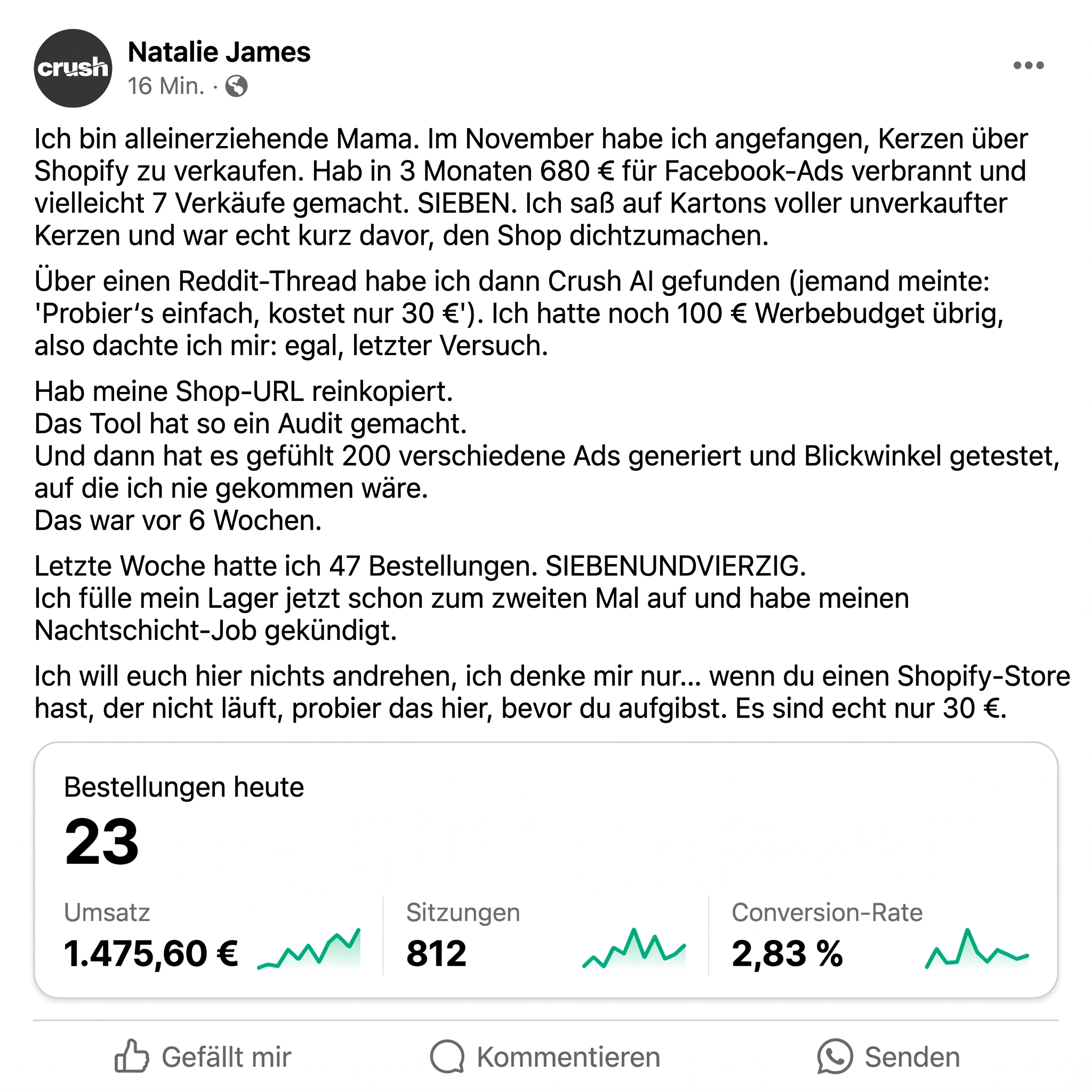 trycrush.ai Facebook ad