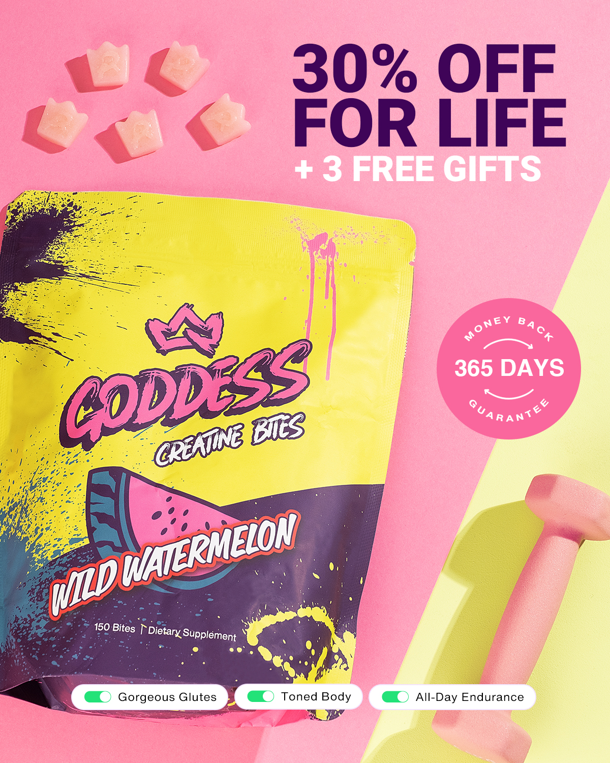 Goddess Creatine Bites Facebook ad: Black Friday Deal 30% OFF for LIFE