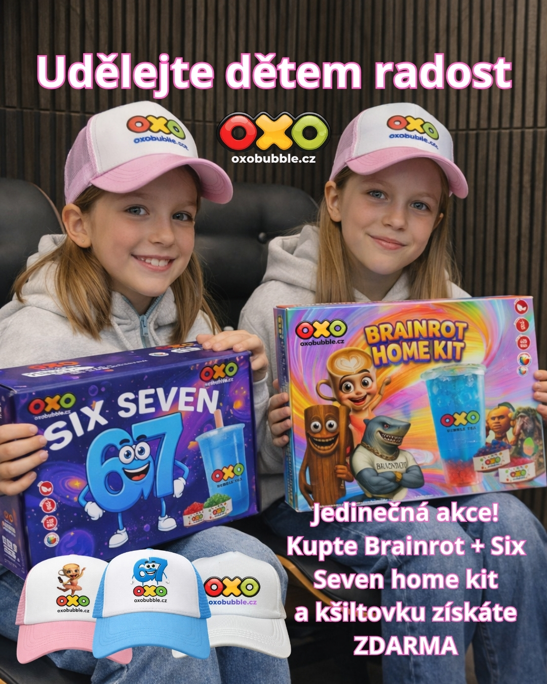 OXO TEA B2B Facebook ad: Získej kšiltovku zdarma