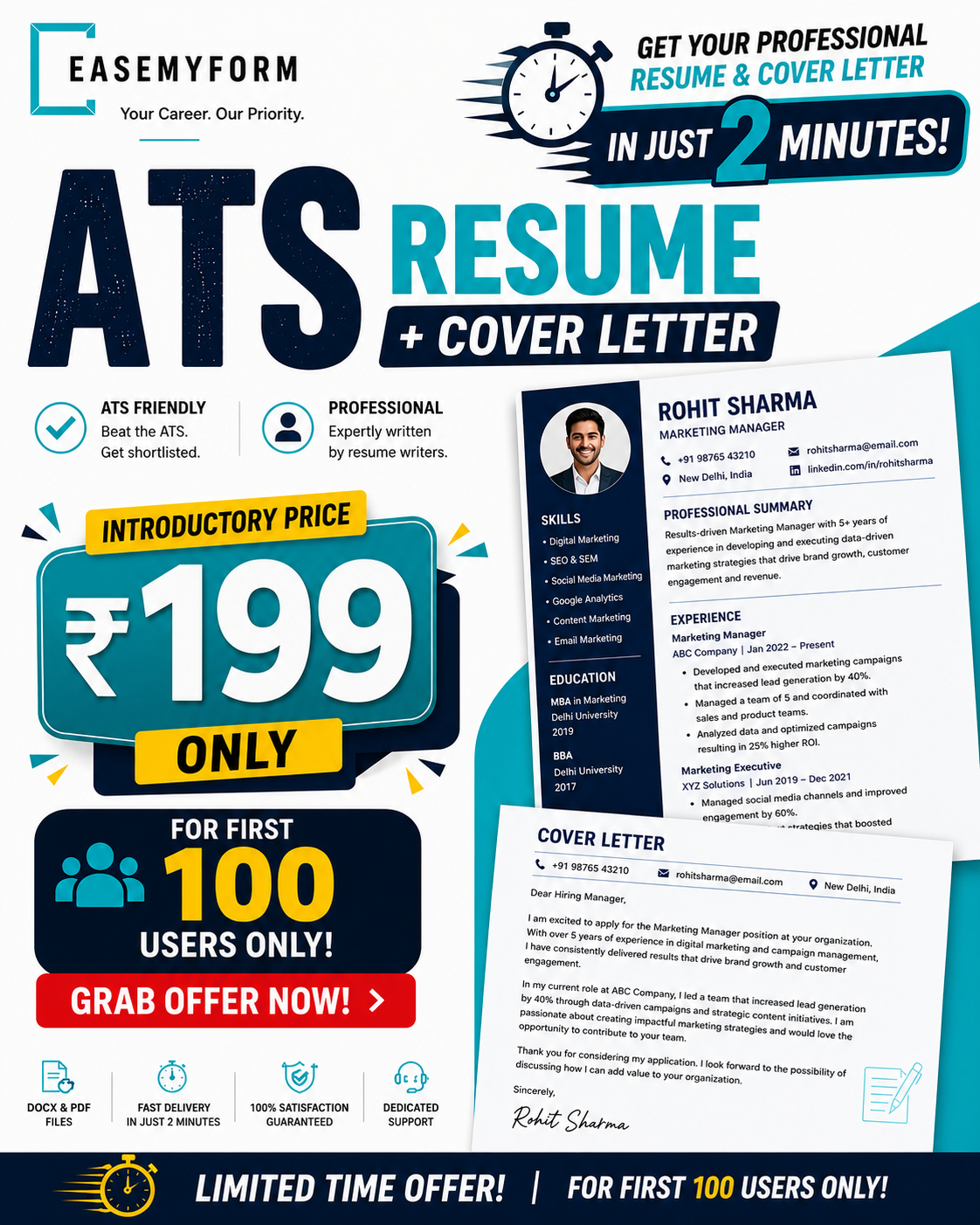 Easemyform Facebook ad: AI Resume Builder