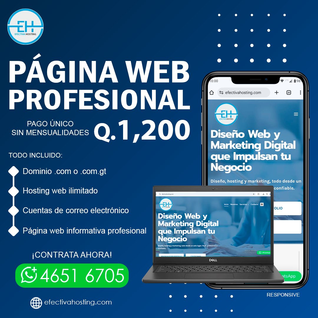 Efectiva Hosting Facebook ad: Tu empresa necesita una página web profesional para…