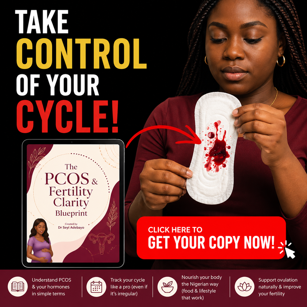 Dr Seyi_Wellness Facebook ad: Take Control Of Your Cycle