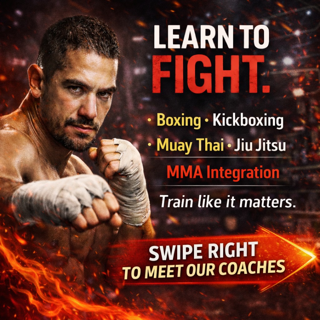 Forj Facebook ad: Learn to fight through real group training.