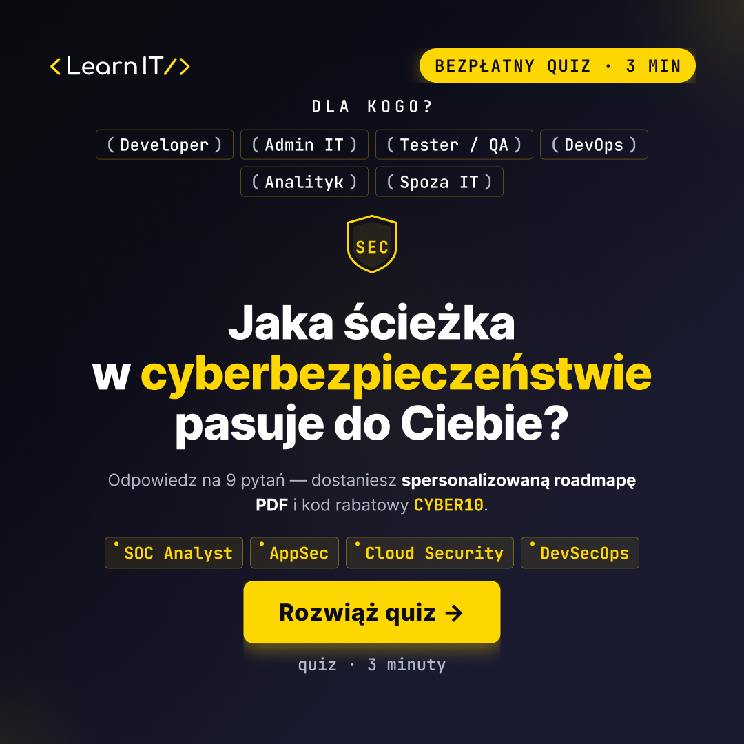 Learnit Polska Facebook ad: Сzy Cybersecurity to kierunek dla Ciebie?