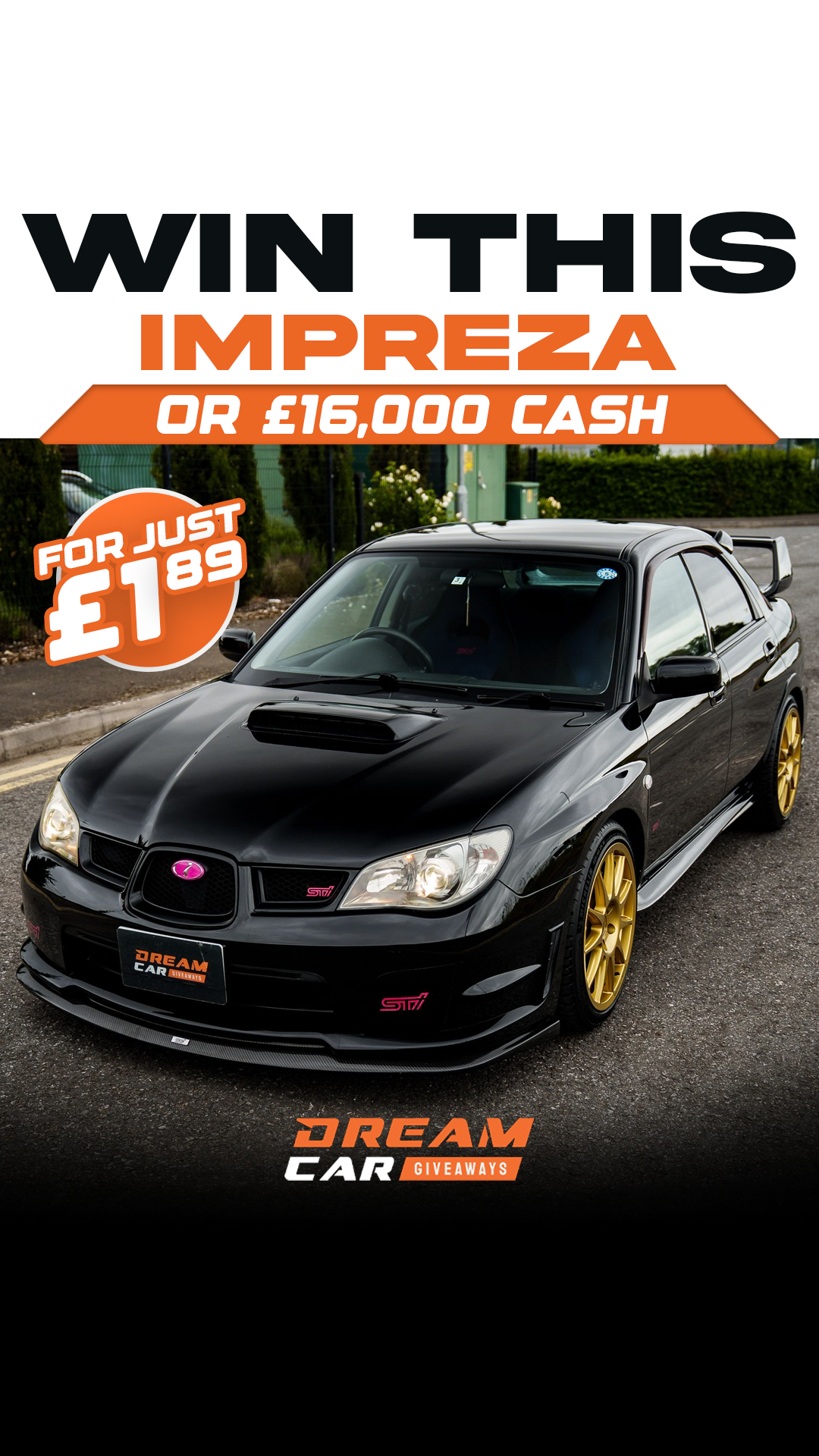 Dream Car Giveaways Facebook ad
