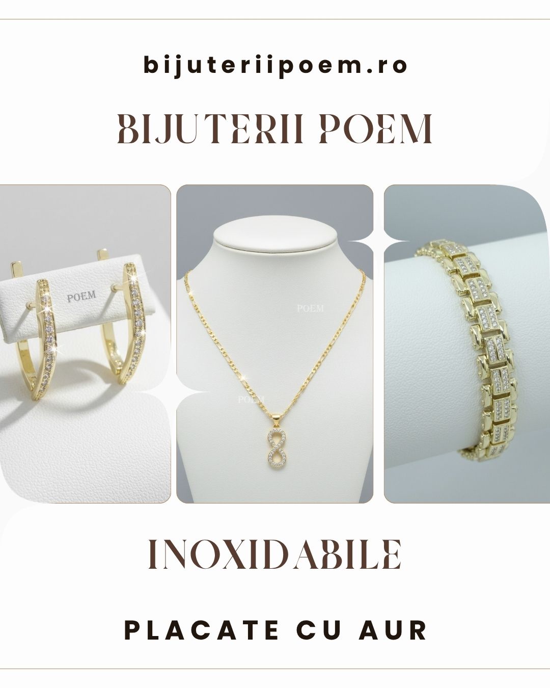 Bijuterii Poem Facebook ad: Placate cu aur, inoxidabile