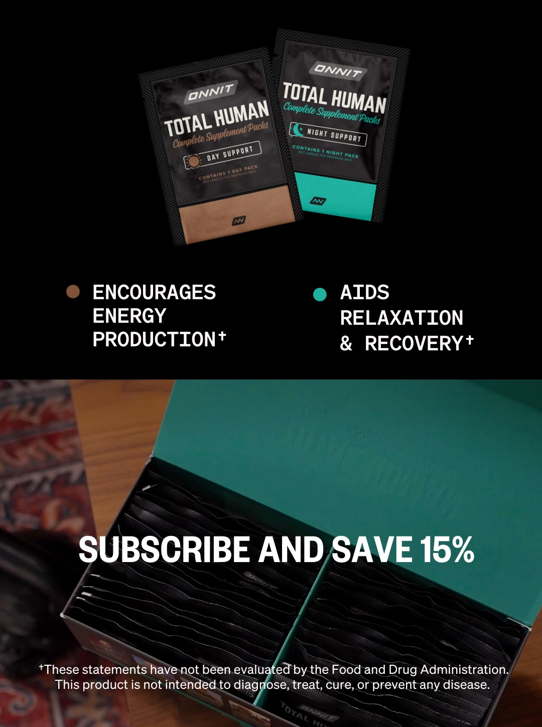 Onnit Facebook ad: Subscribe & Save 15%
