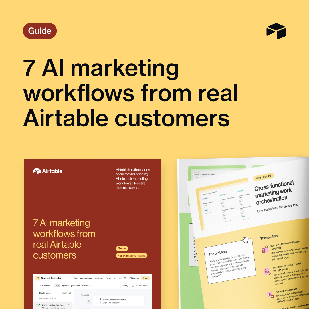 Airtable Facebook ad: AI Marketing Workflows IRL