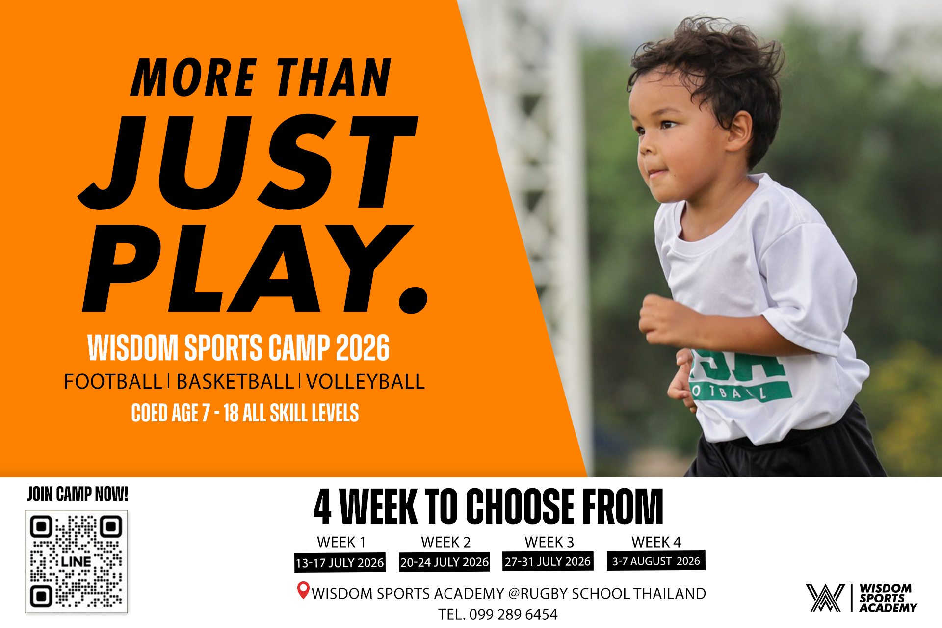 Wisdom Sports Academy Facebook ad: MORE THAN JUST PLAY.