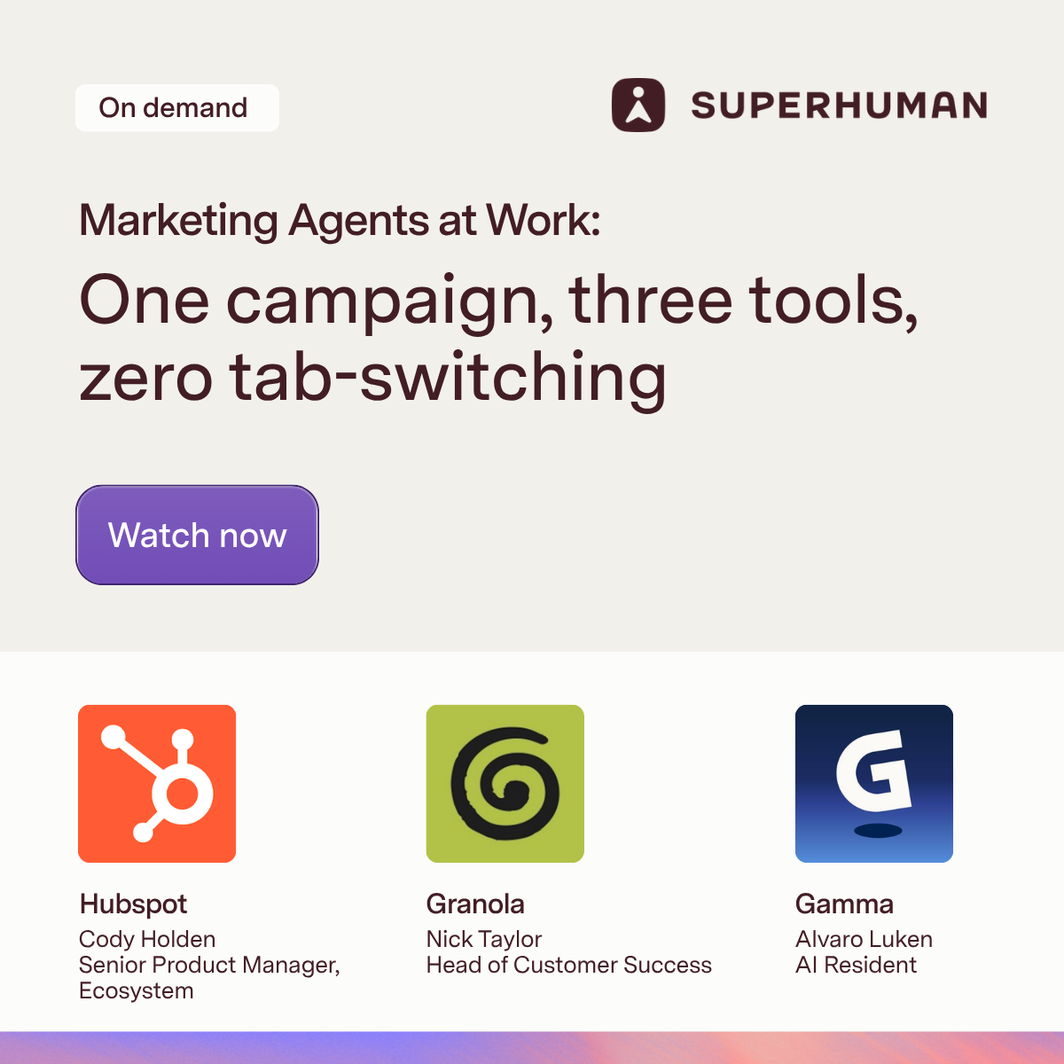 Superhuman Facebook ad: See marketing agents at work | Watch On Demand