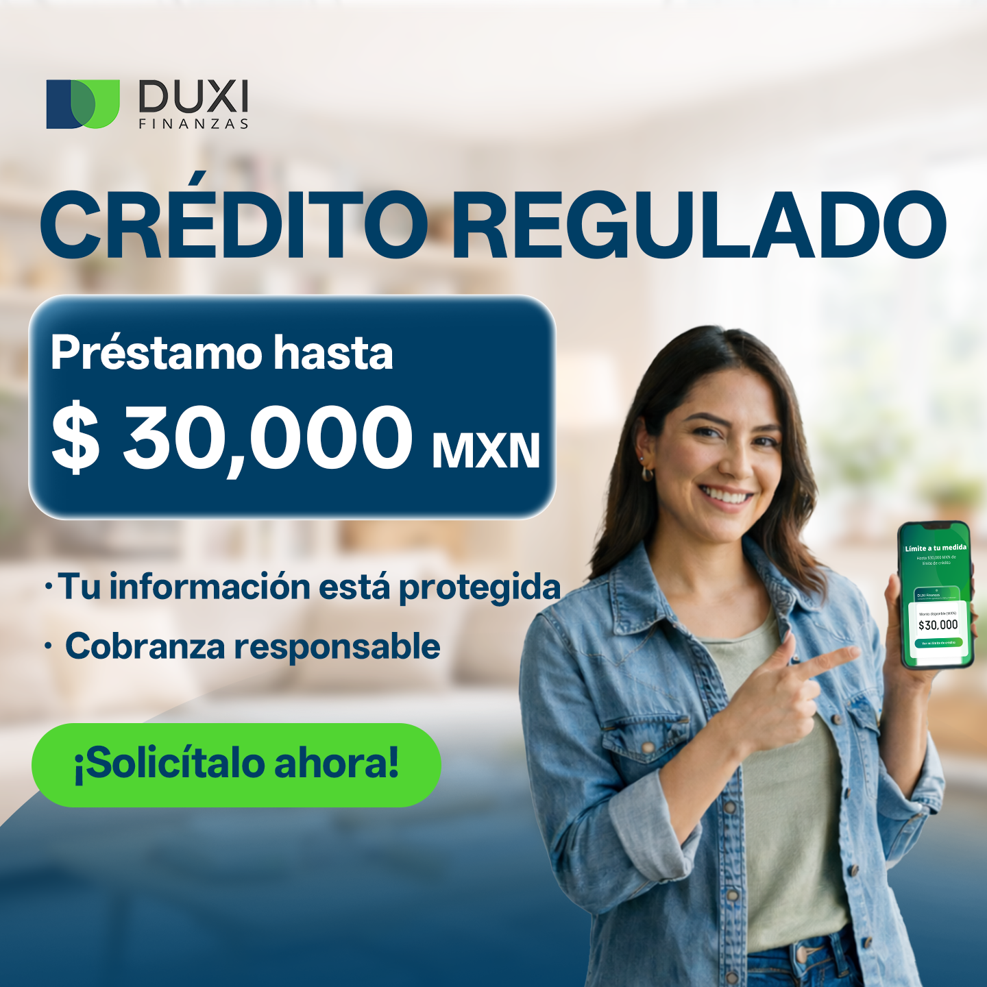 Duxi Finanzas Facebook ad: Préstamos seguros