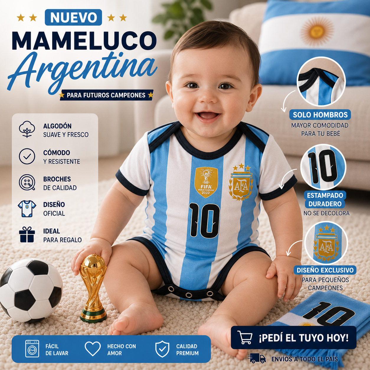 ILo baby clothes Facebook ad: Su primer Mundial