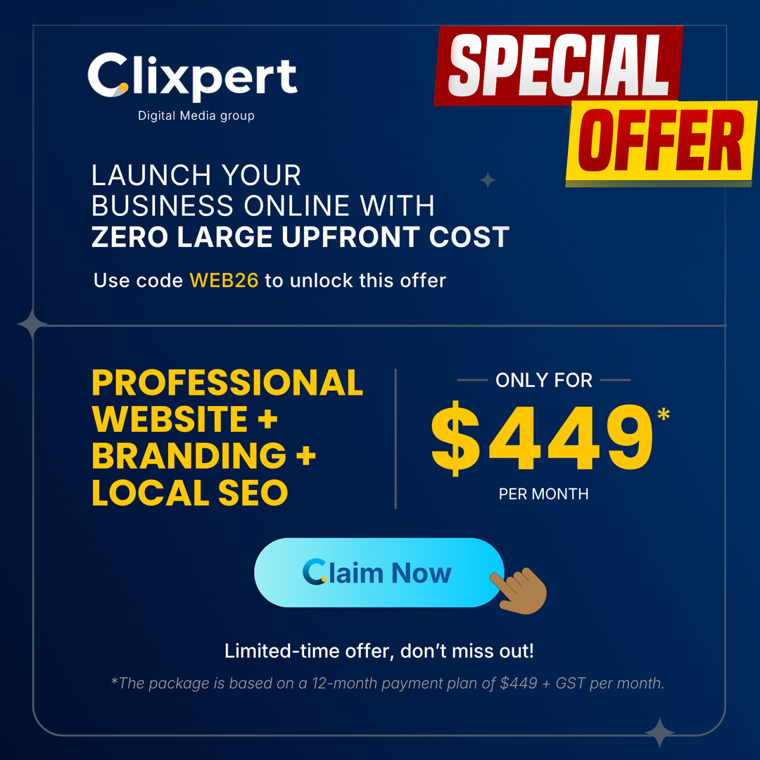 Clixpert Digital Agency Facebook ad: Professional Website, Branding & Local SEO for $449/month!