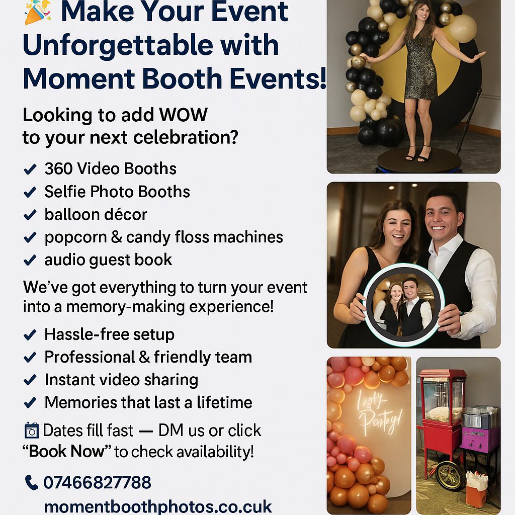 Moment Booth Photos Facebook ad from Feb 25, 2026