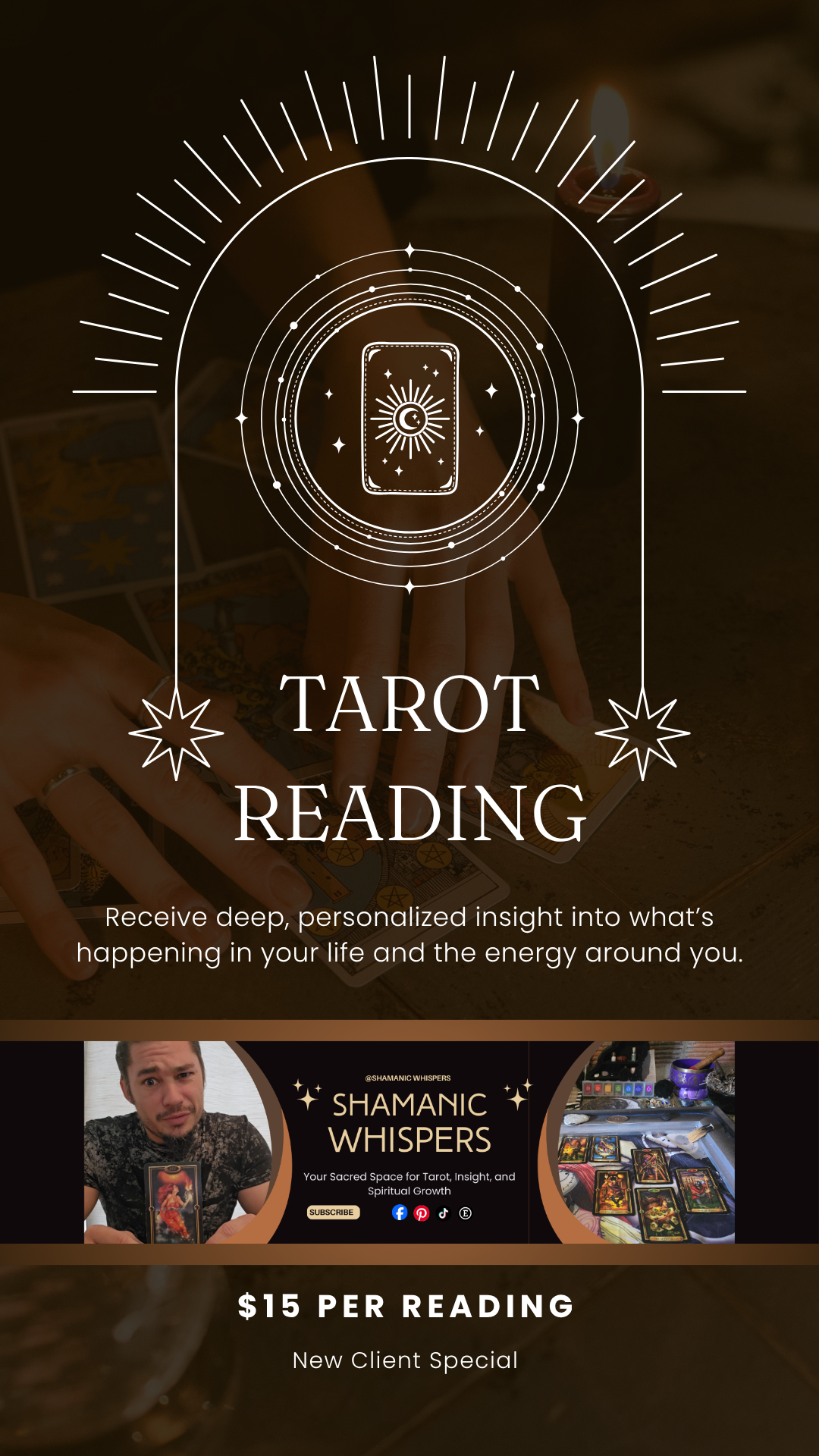 Shamanic Whispers Facebook ad: £15 First Reading Special