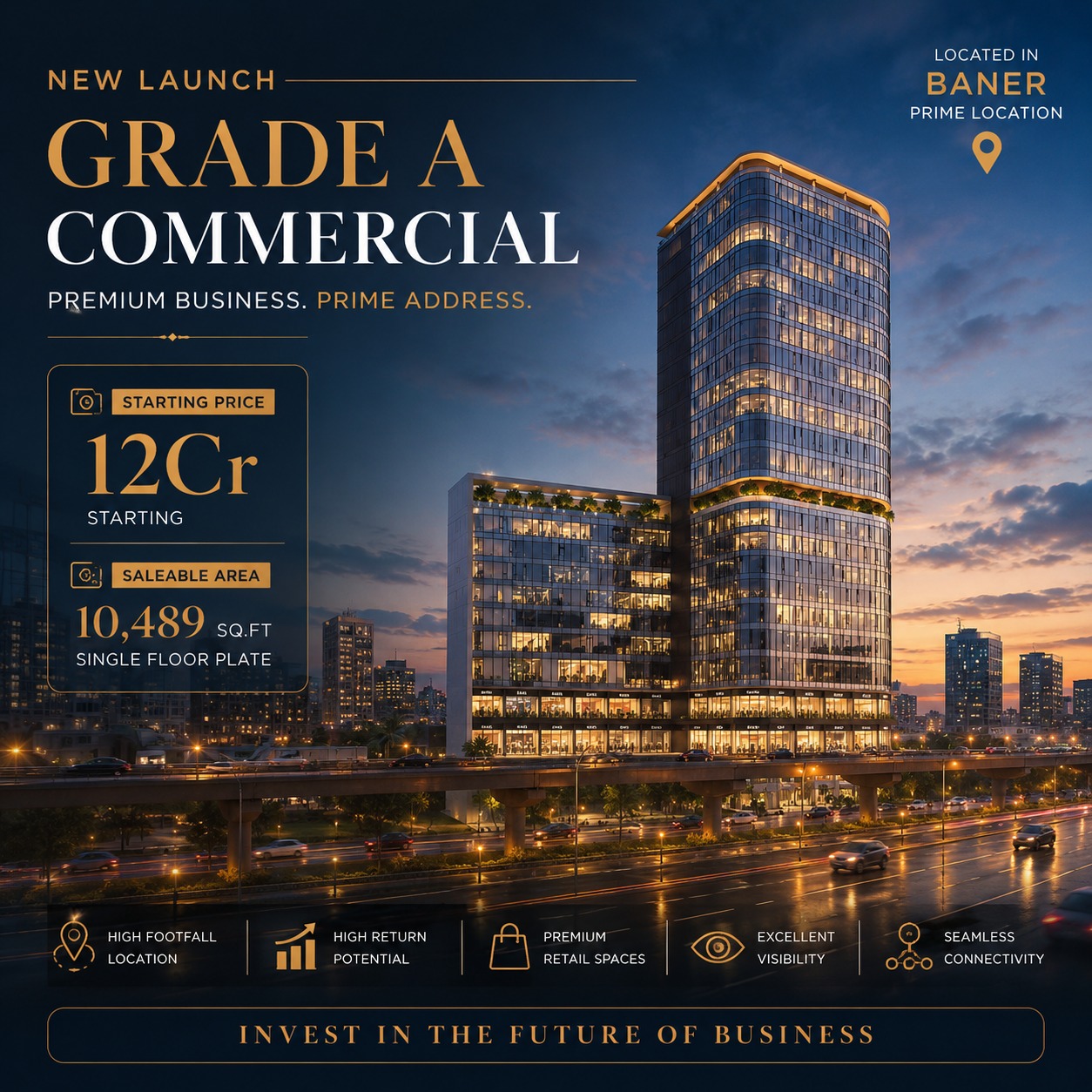 Kaashni Proptech Pvt. Ltd- Sqft2acres Facebook ad: Baner's First Grade A Commercial Tower