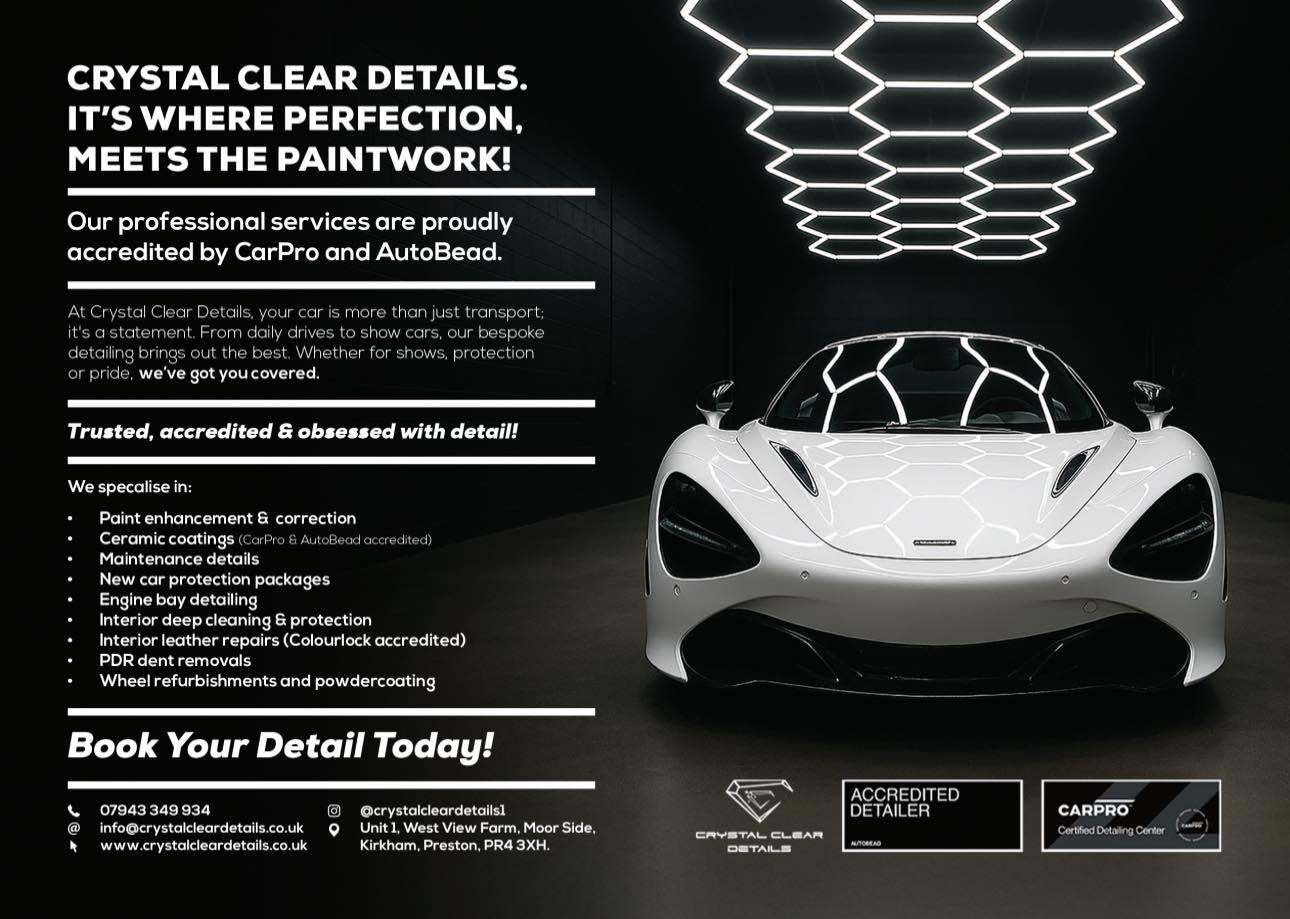 Crystal Clear Details Facebook ad: Fully Insured Vehicle Detailing Centre Located In Kirkham