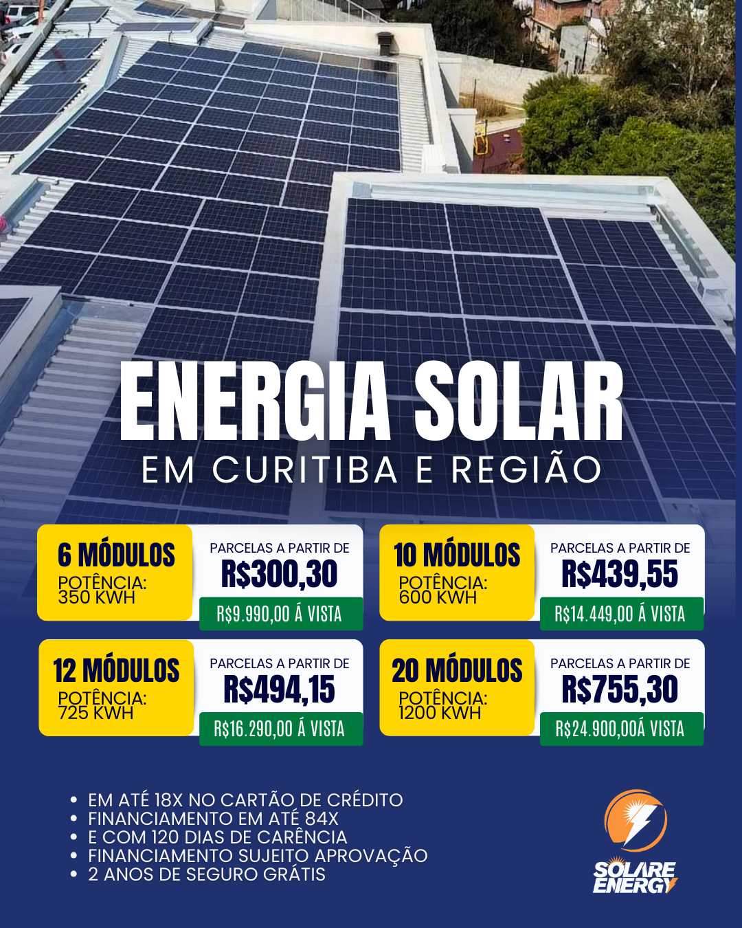 Solare Energy Facebook ad: Promoção de Kits solares por tempo limitado!