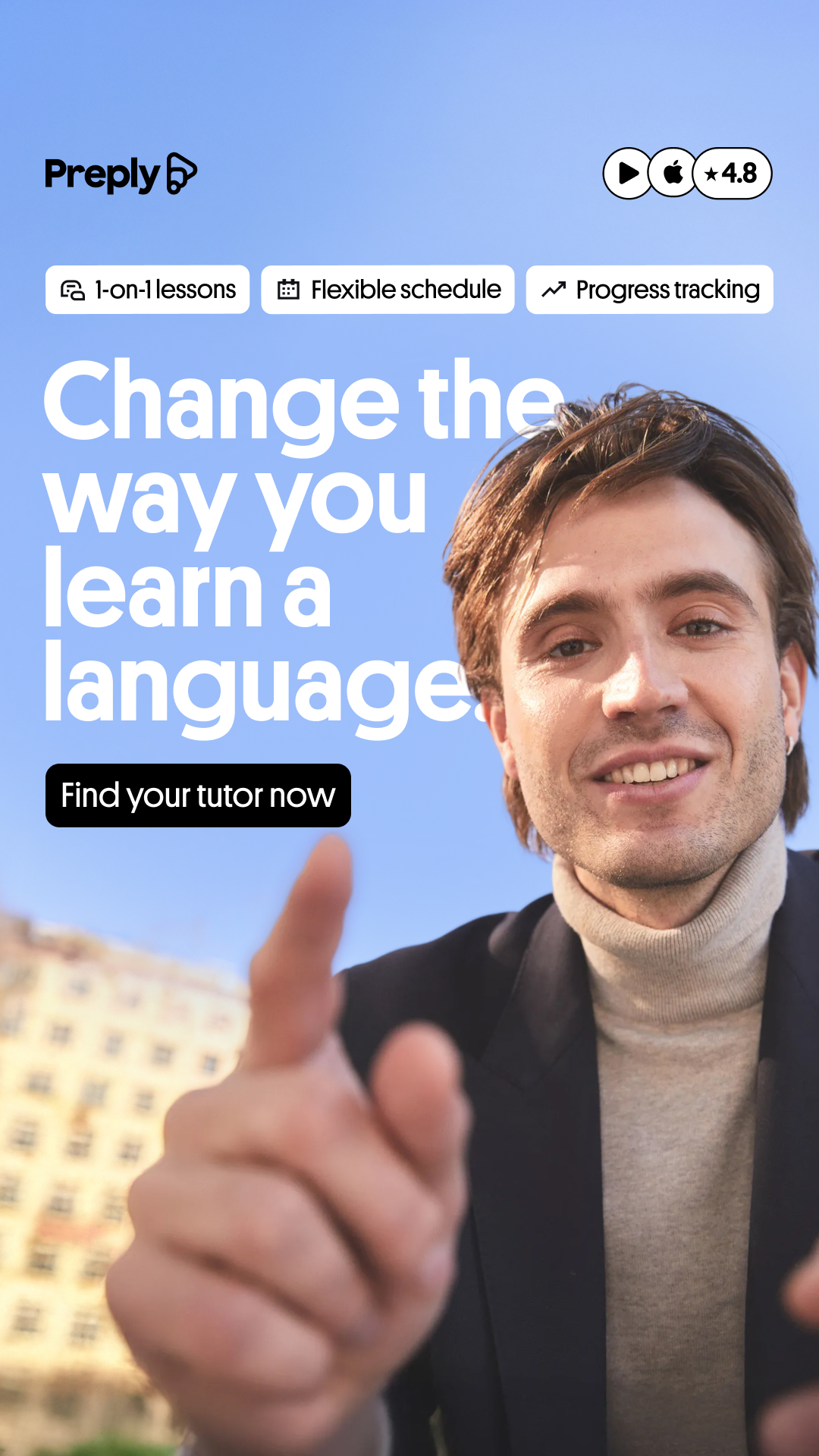Preply Facebook ad