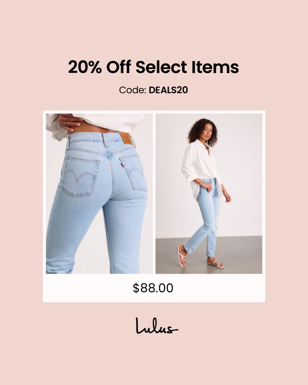Lulus Facebook ad: dress to impress, compliments guaranteed