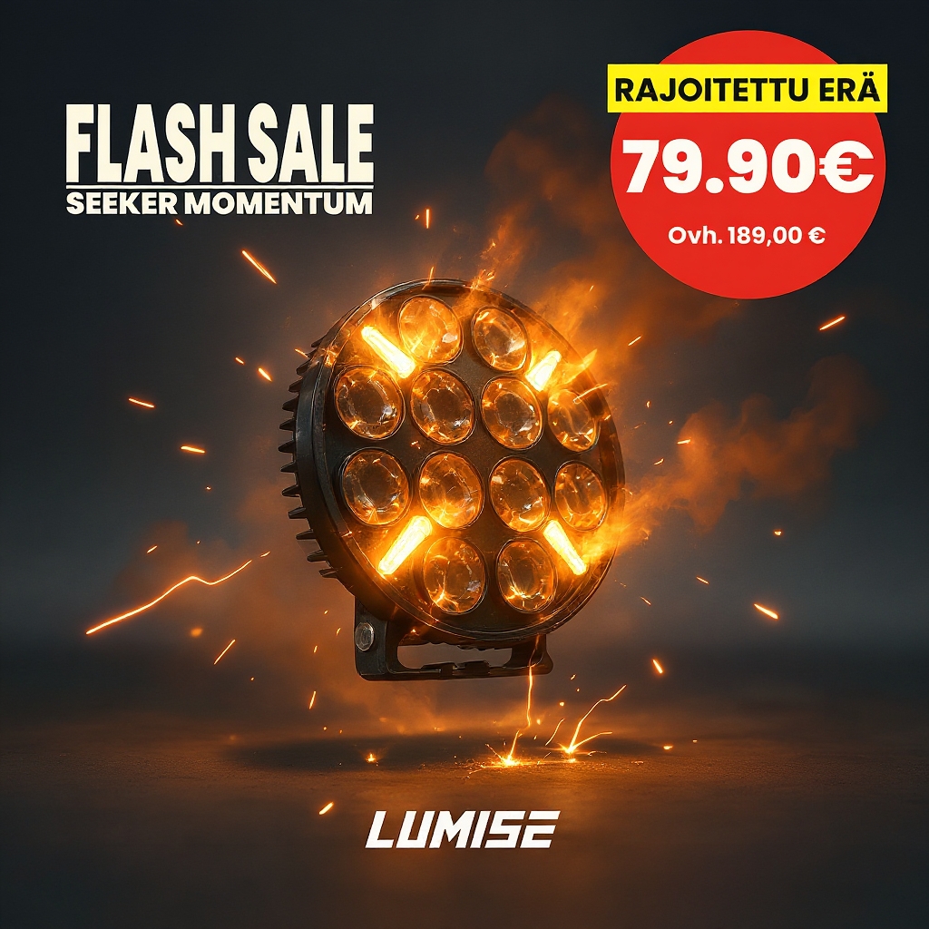 Lumise.fi Facebook ad: SEEKER MOMENTUM V2 LED-Lisävalo