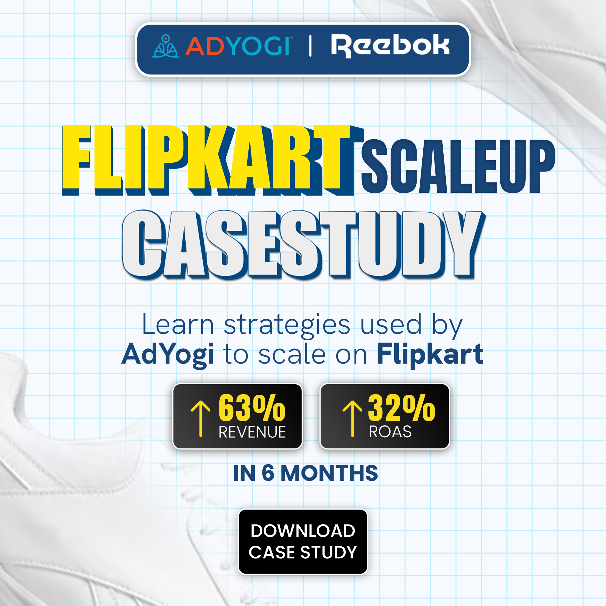 AdYogi Facebook ad: Reebok Scaled Its Revenue on Flipkart while improving ROAS.