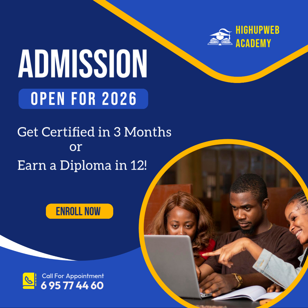 Highupweb Academy Facebook ad: Are you looking for a professional training institute…