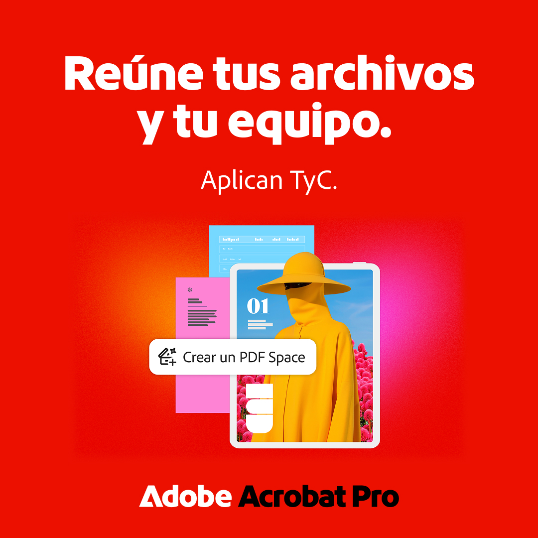 Adobe Acrobat Facebook ad: Crea y comparte en tu PDF Space personalizado.