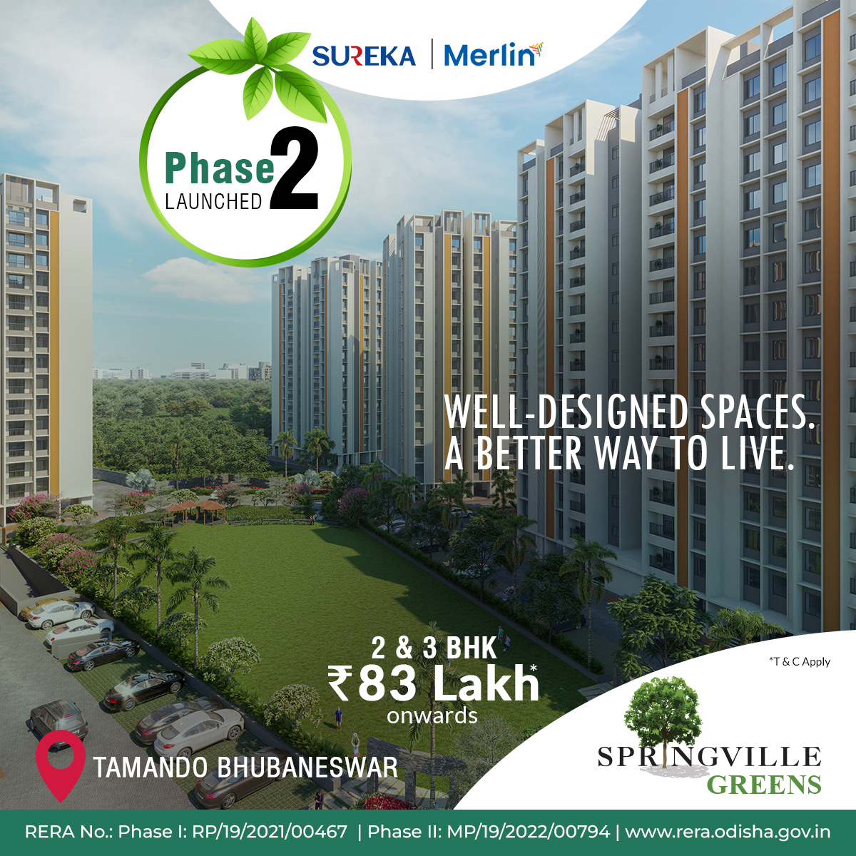 Springville Greens Facebook ad: 2 & 3 BHK | Rs. 83 Lakhs*