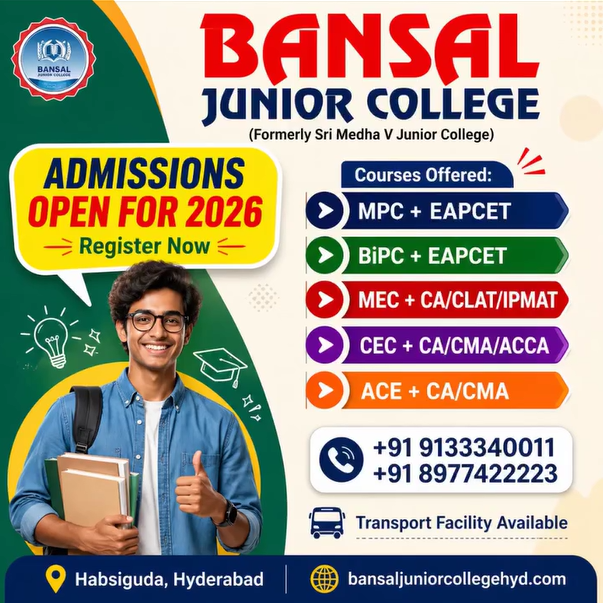 Bansal Junior College - Habsiguda Facebook ad: Admissions Open, Limited Seats Available