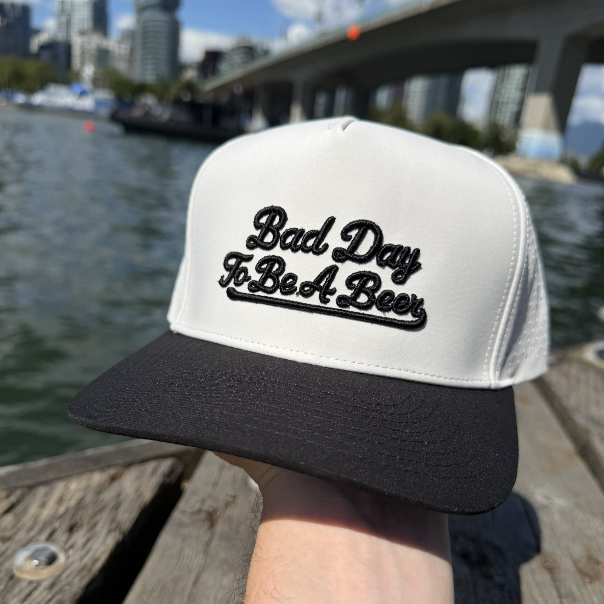 Six Hats Supply Facebook ad: Waterproof. Sweatproof. Beerproof? Let's Find Out.
